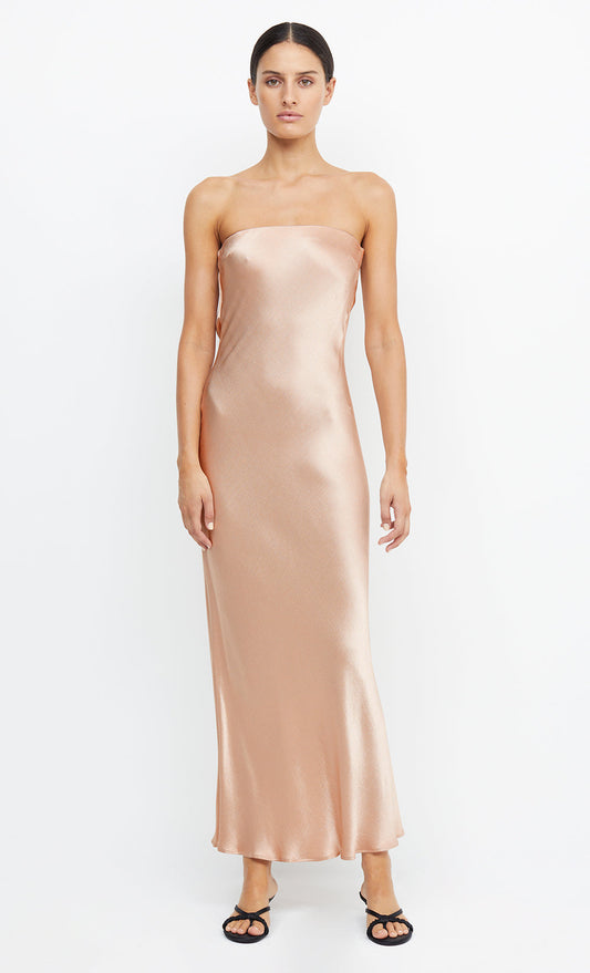 MOON DANCE STRAPLESS DRESS - ROSE GOLD