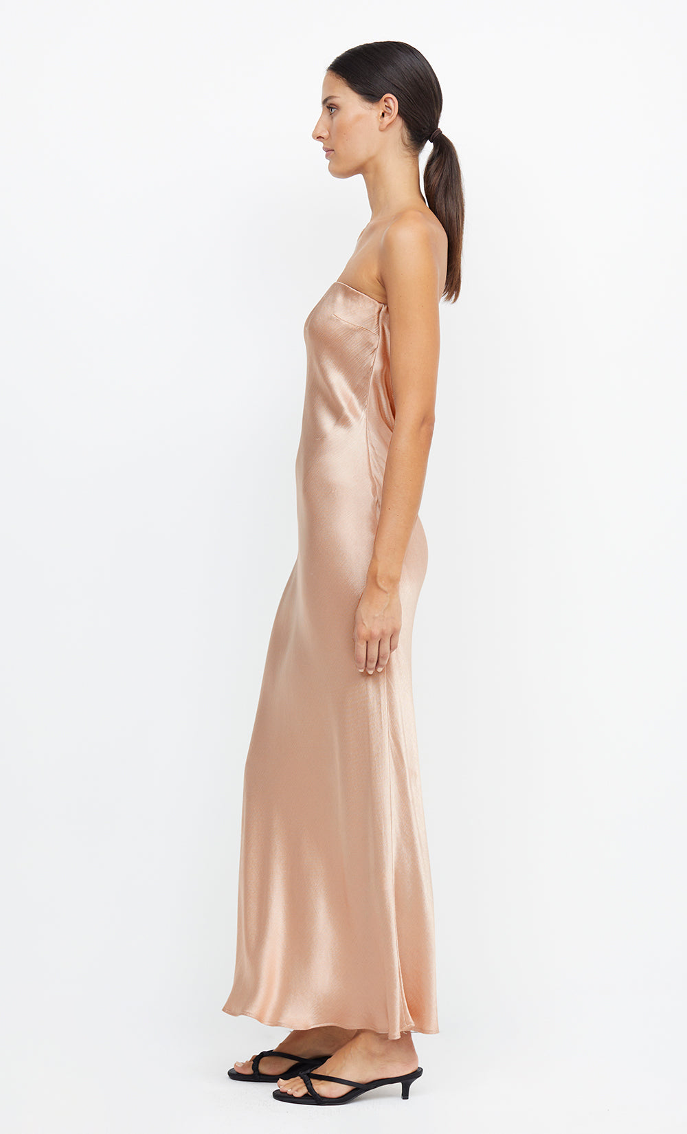 MOON DANCE STRAPLESS DRESS - ROSE GOLD