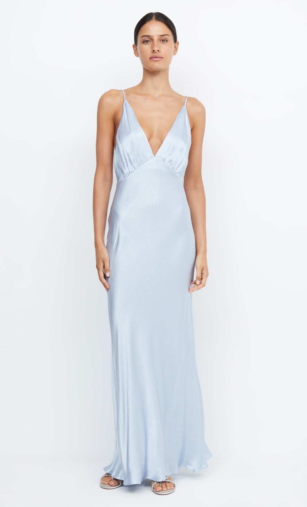 MOON DANCE V MAXI DRESS - DUSTY BLUE