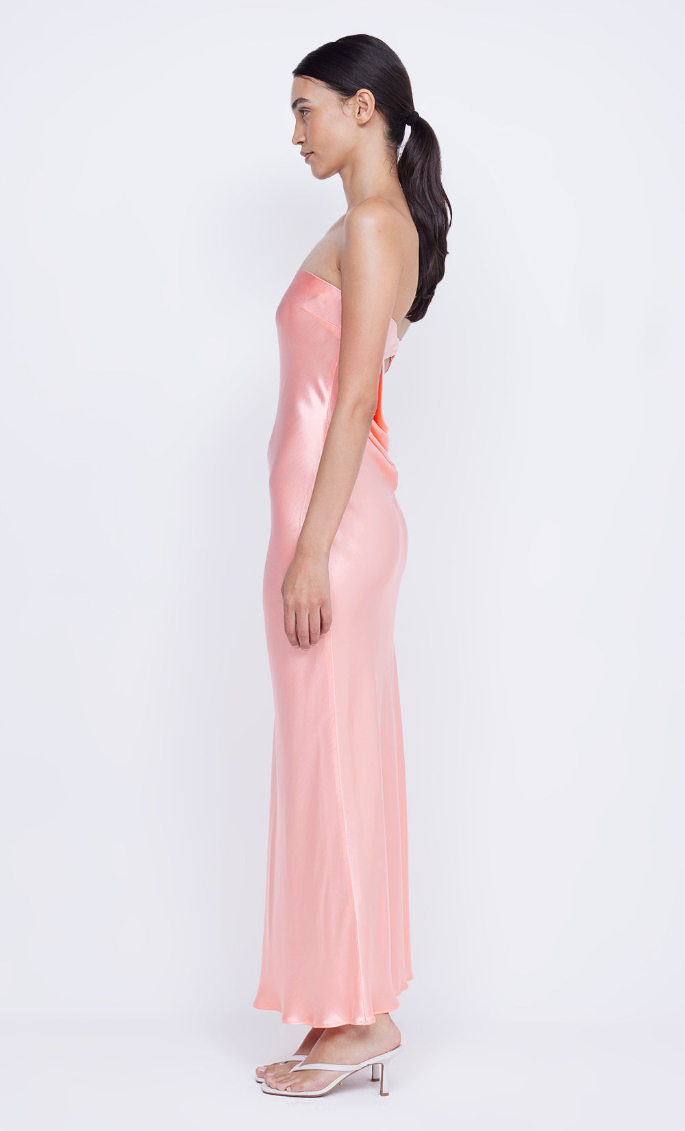 MOON DANCE STRAPLESS DRESS - CORAL