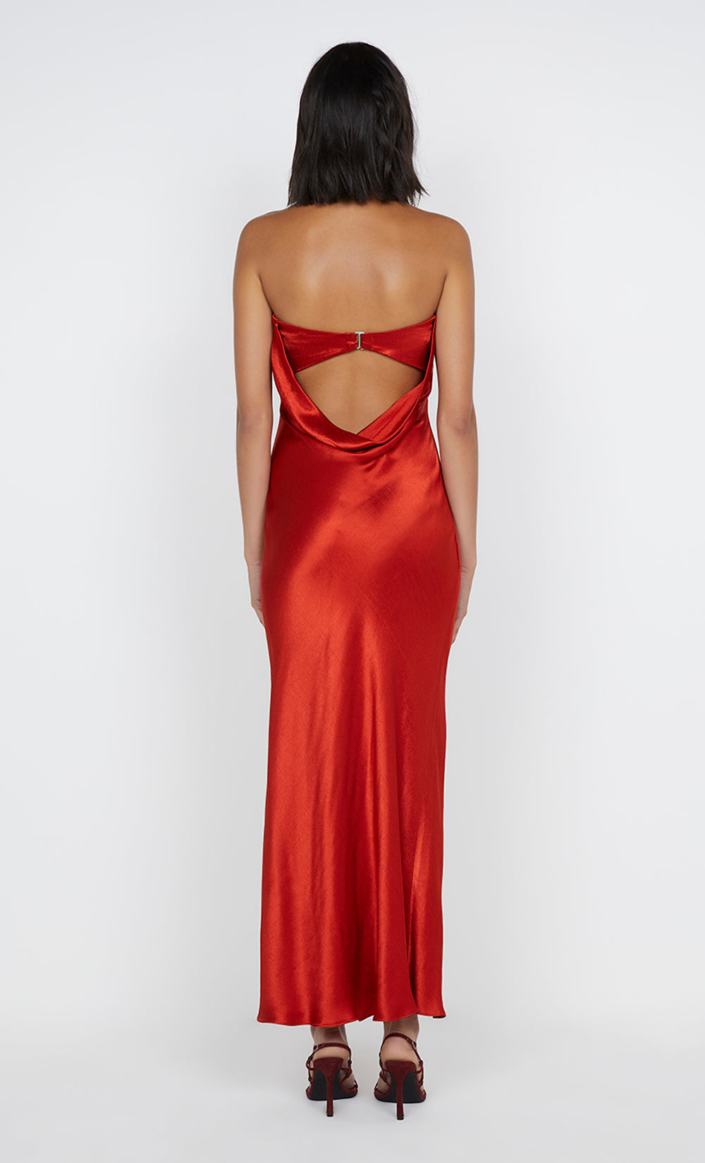 MOON DANCE STRAPLESS DRESS - CRIMSON