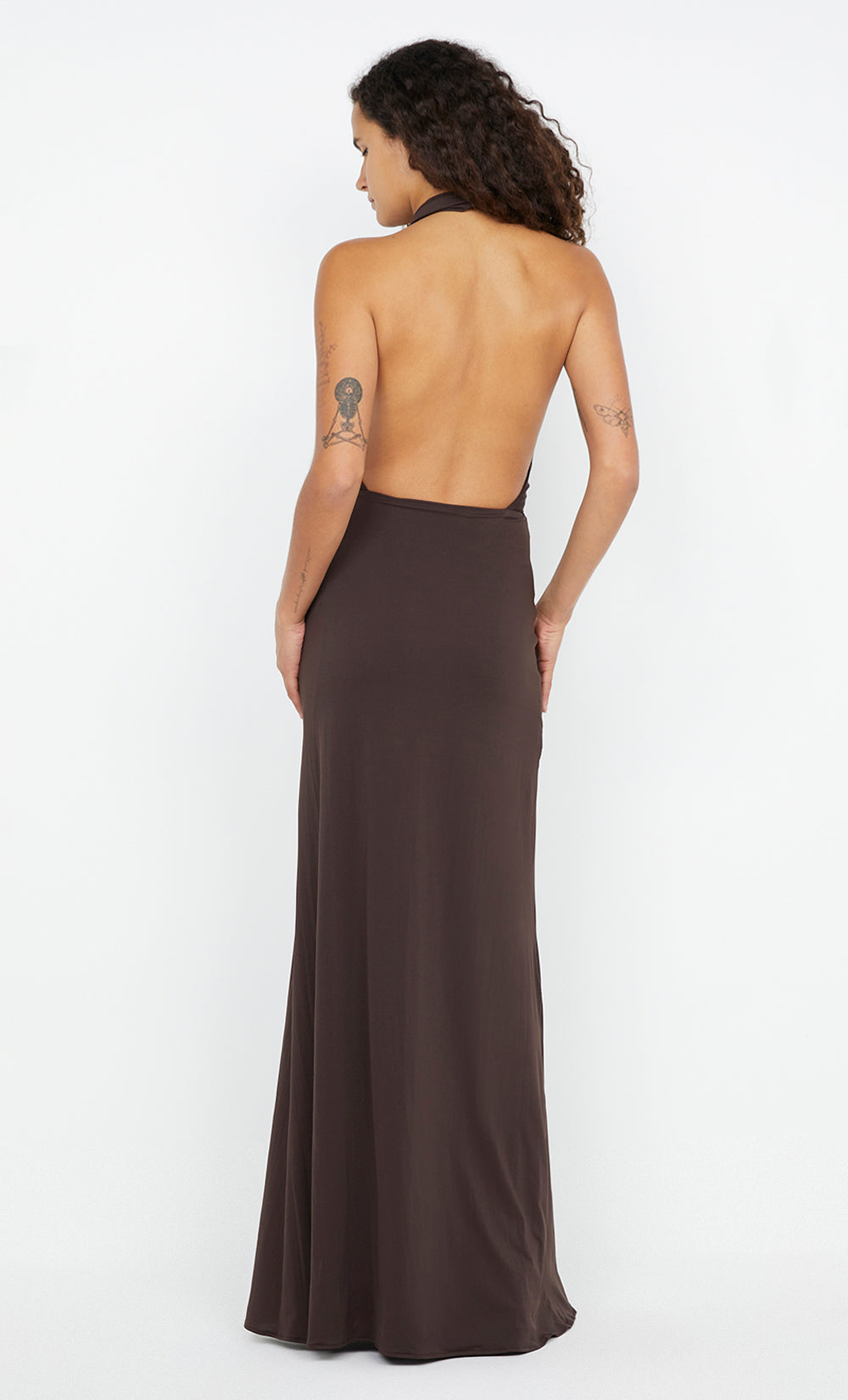 NESSIE COWL MAXI DRESS - DARK CHOCOLATE