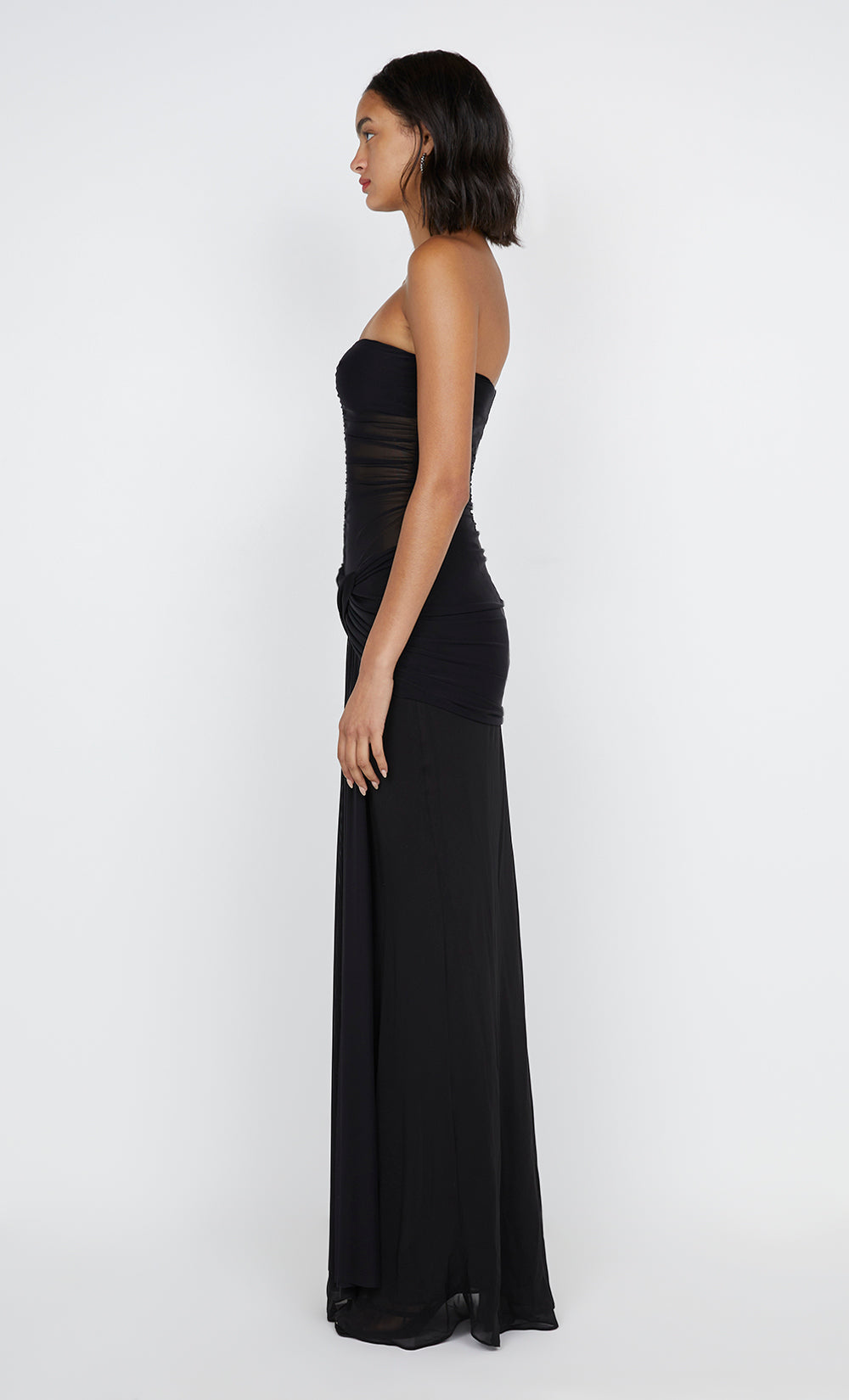 NOEMI STRAPLESS DRESS - BLACK