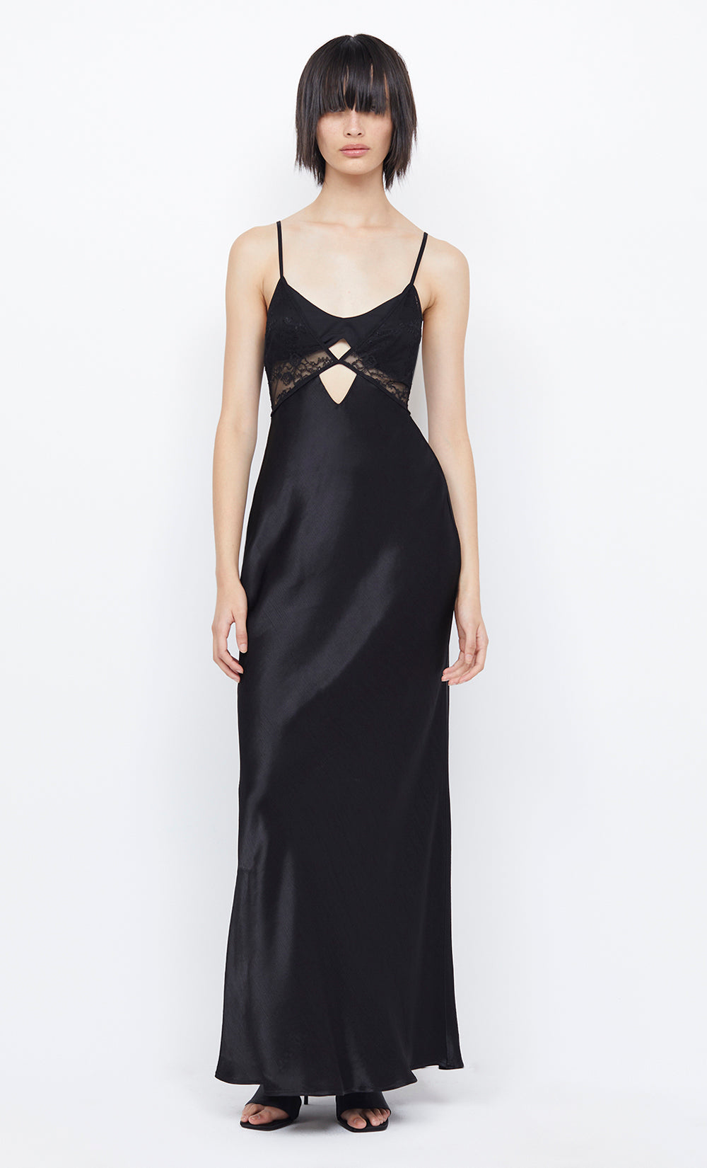 NORA LAYERED MAXI DRESS - BLACK