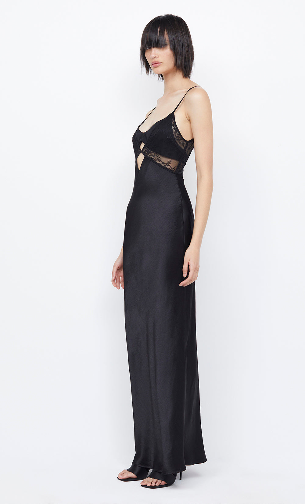 NORA LAYERED MAXI DRESS - BLACK