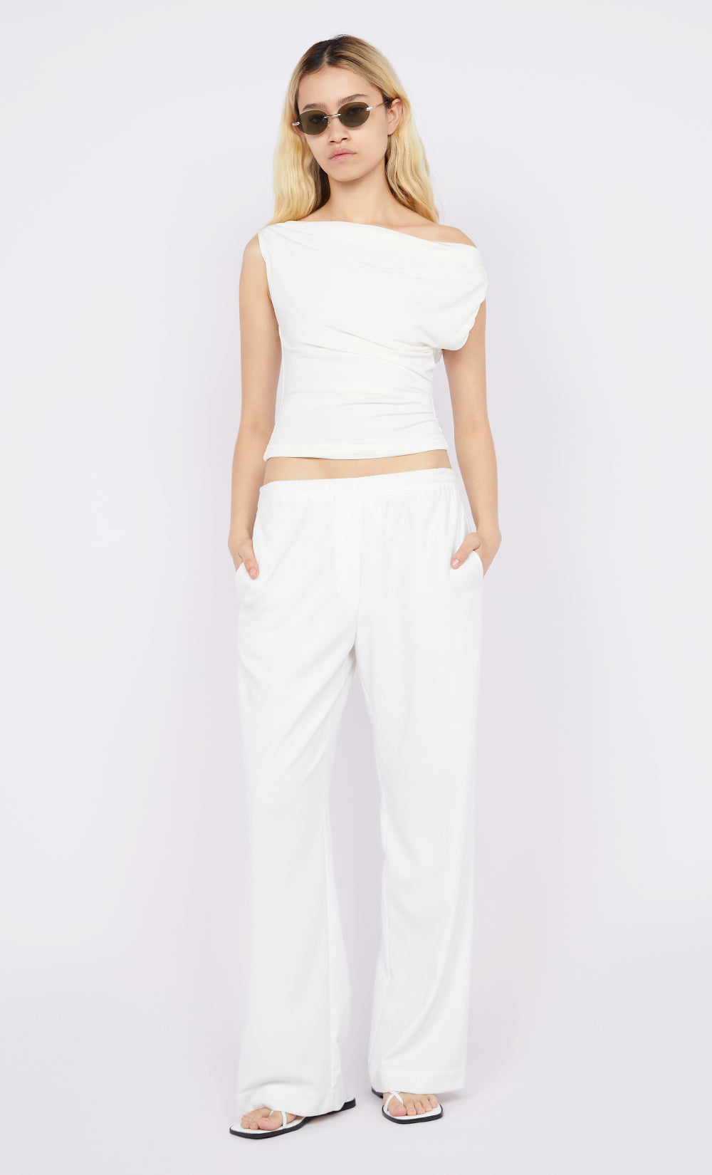 ODESSE BOAT NECK TOP - WHITE