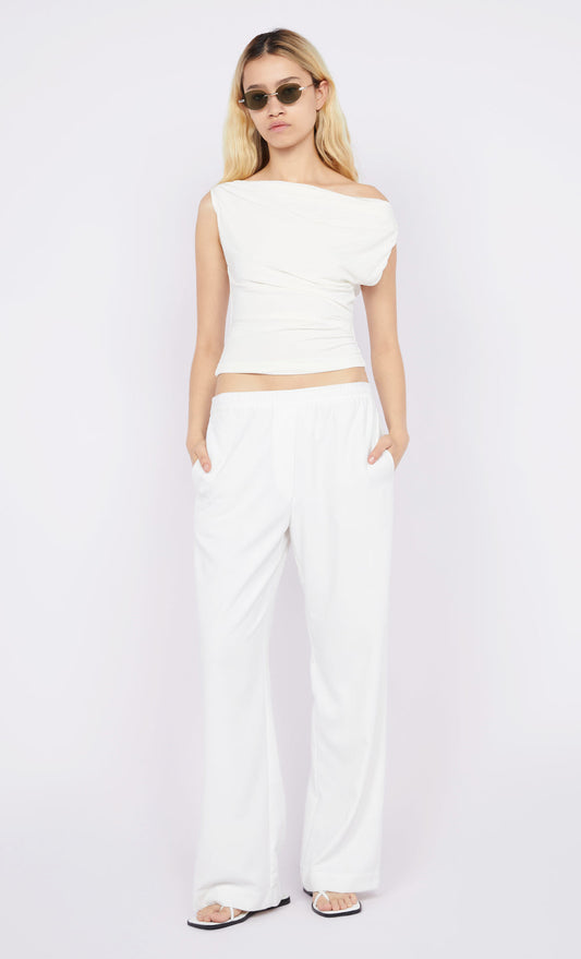 ODESSE BOAT NECK TOP - WHITE