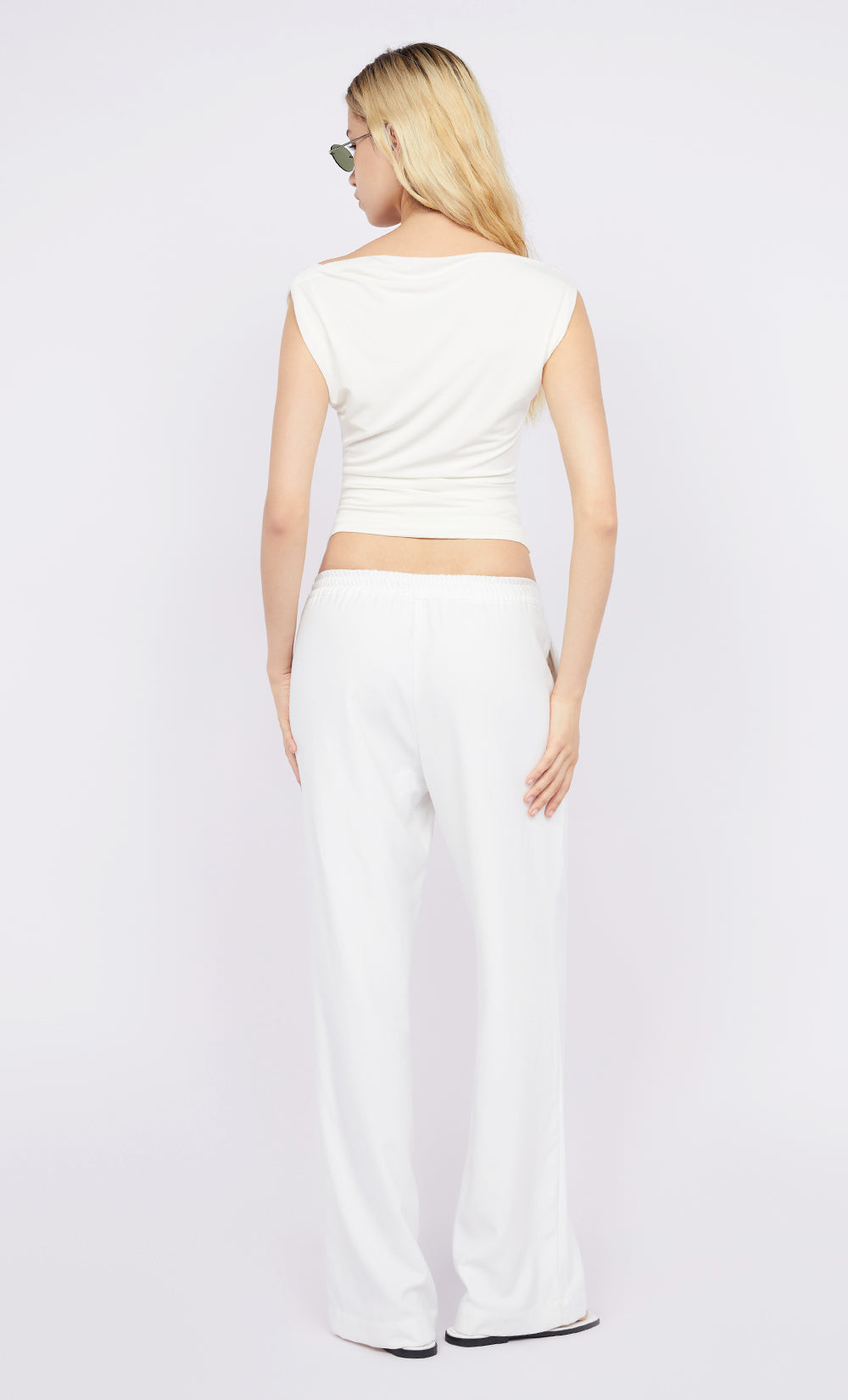 ODESSE BOAT NECK TOP - WHITE