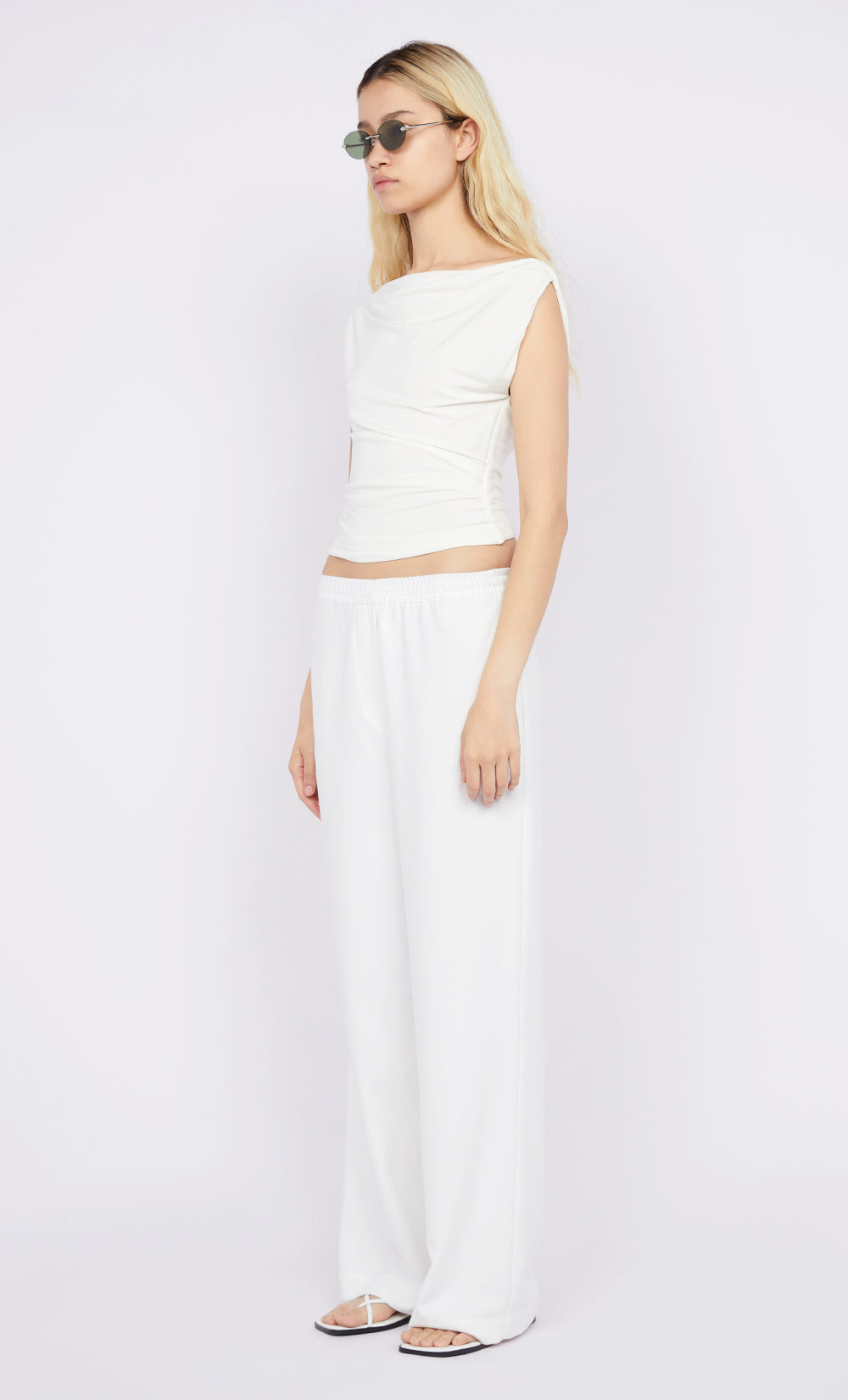 ODESSE BOAT NECK TOP - WHITE