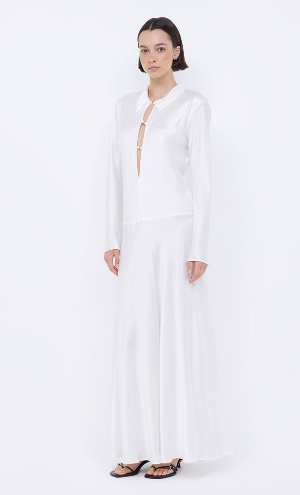 ORLA LONG SLEEVE MAXI DRESS - IVORY