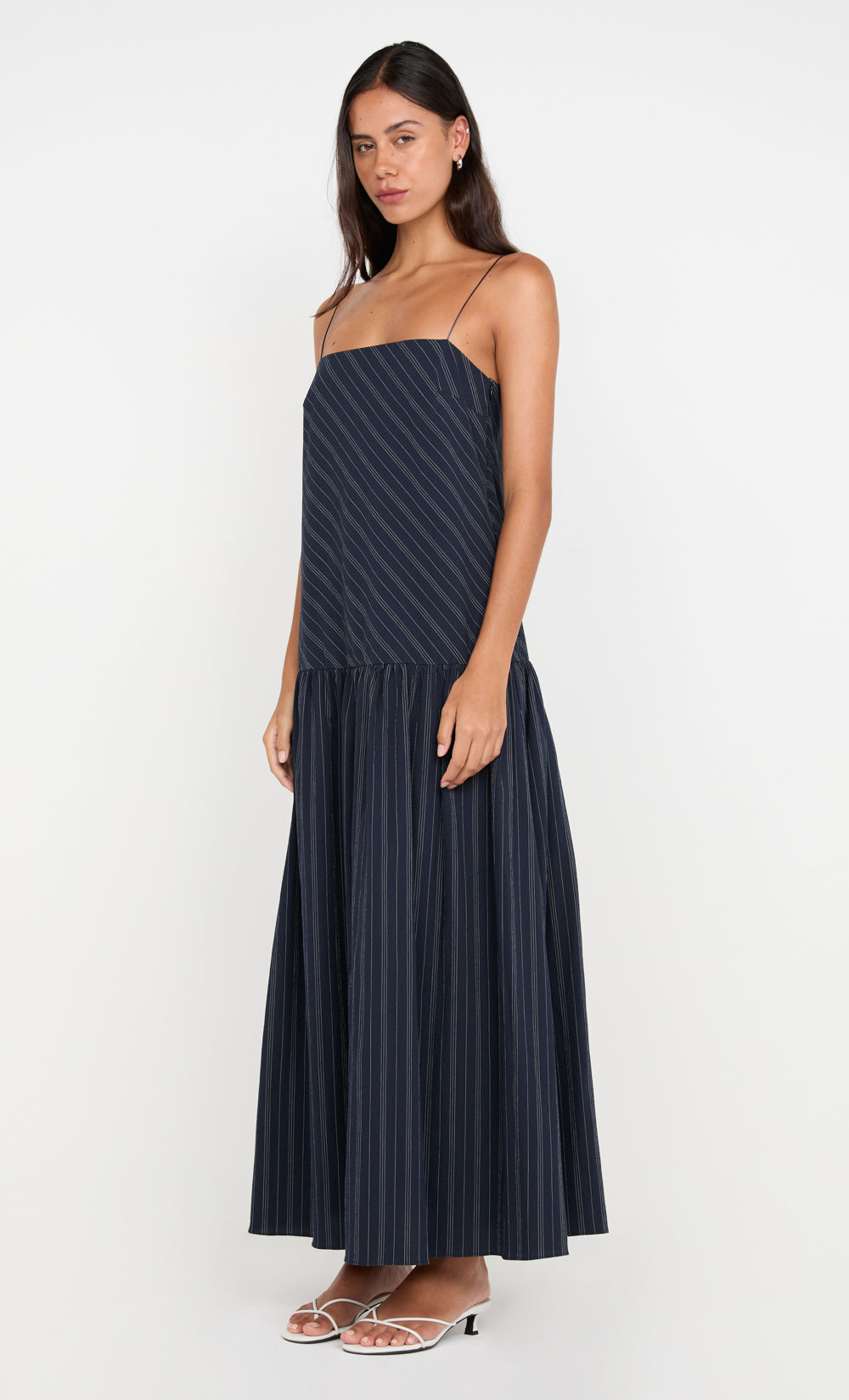 PEYSON MAXI DRESS - INK/ IVORY STRIPE