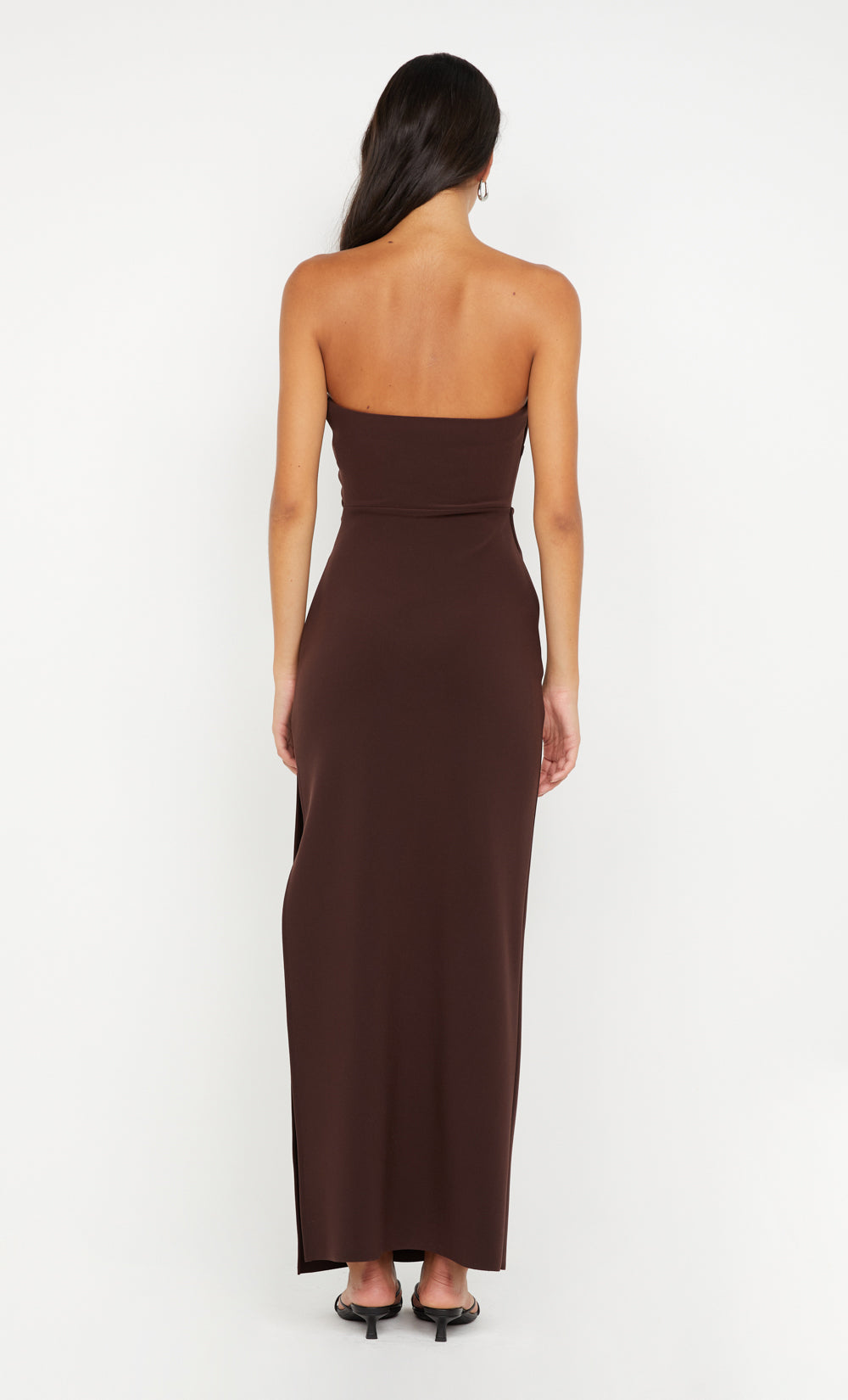 REINA STRAPLESS MAXI DRESS - DARK CHOCOLATE