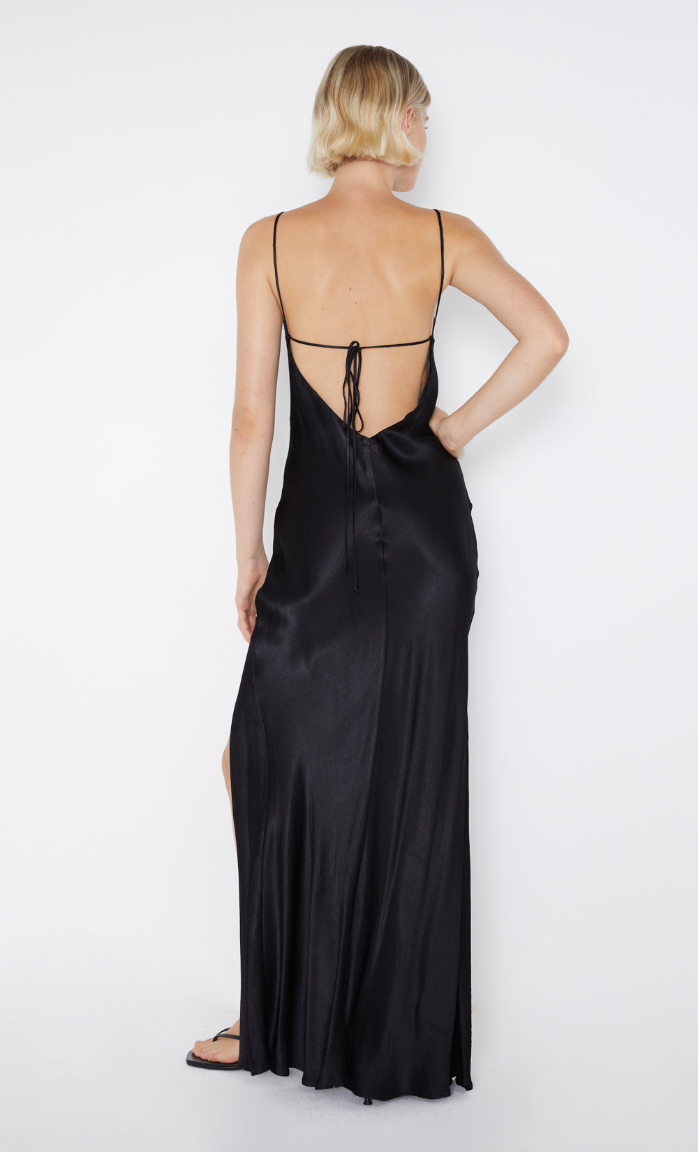 REN SPLIT MAXI DRESS - BLACK