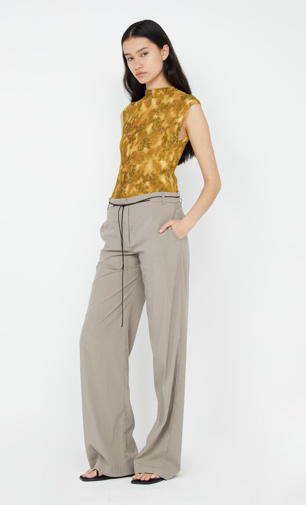 RIANNA FUNNEL NECK TOP - GOLDEN VINE