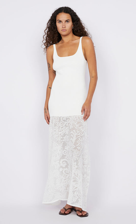 RISSA SCOOP NECK DRESS - IVORY