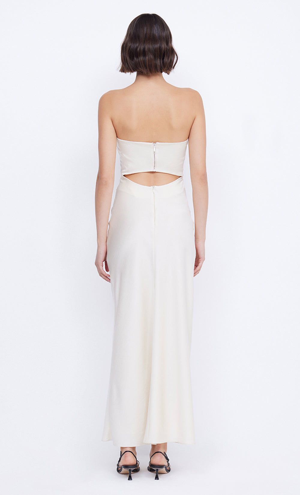 ROCHELLE TWIST STRAPLESS DRESS - CREAM