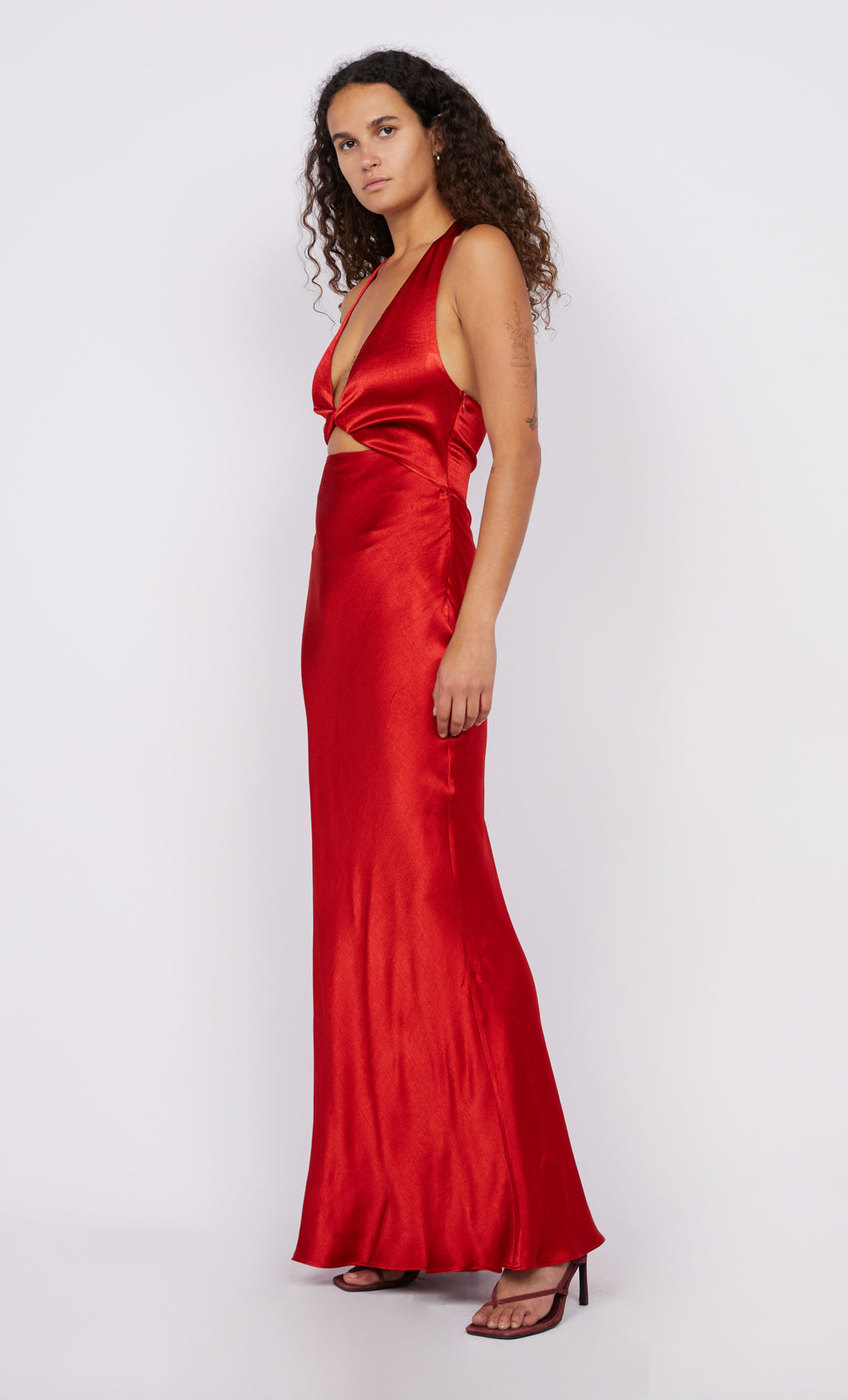 SABIA TWIST DRESS - ROUGE