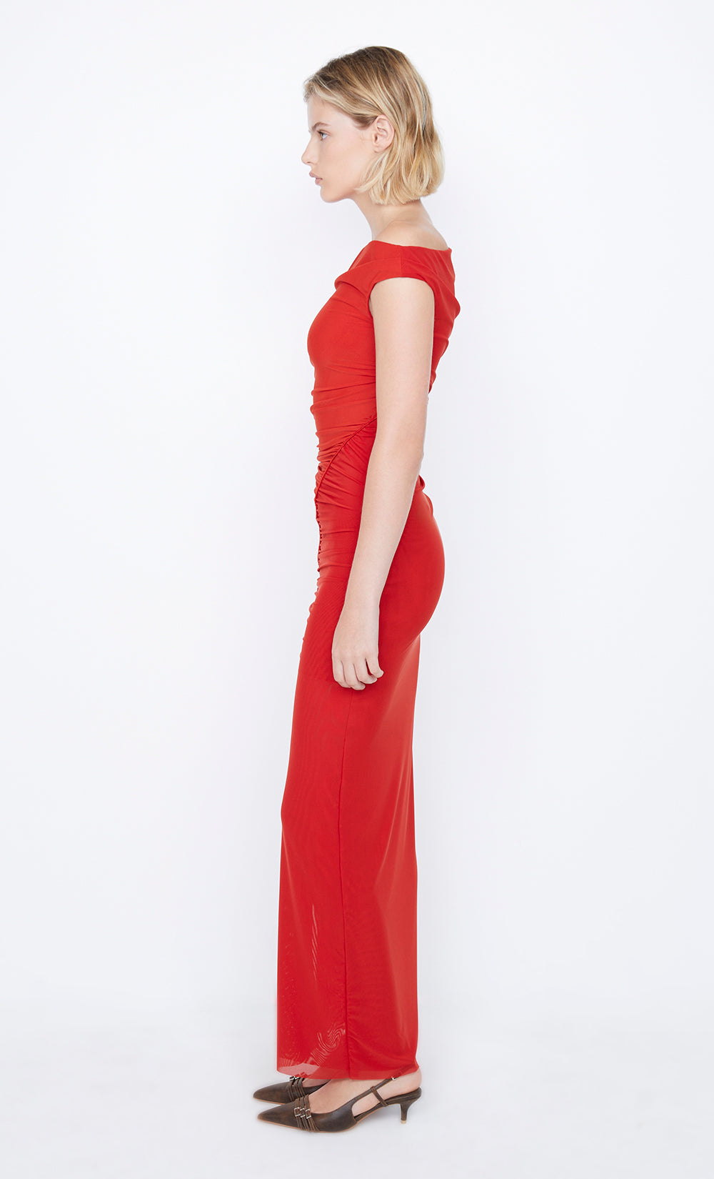 SANIA ASYM DRESS - ROUGE