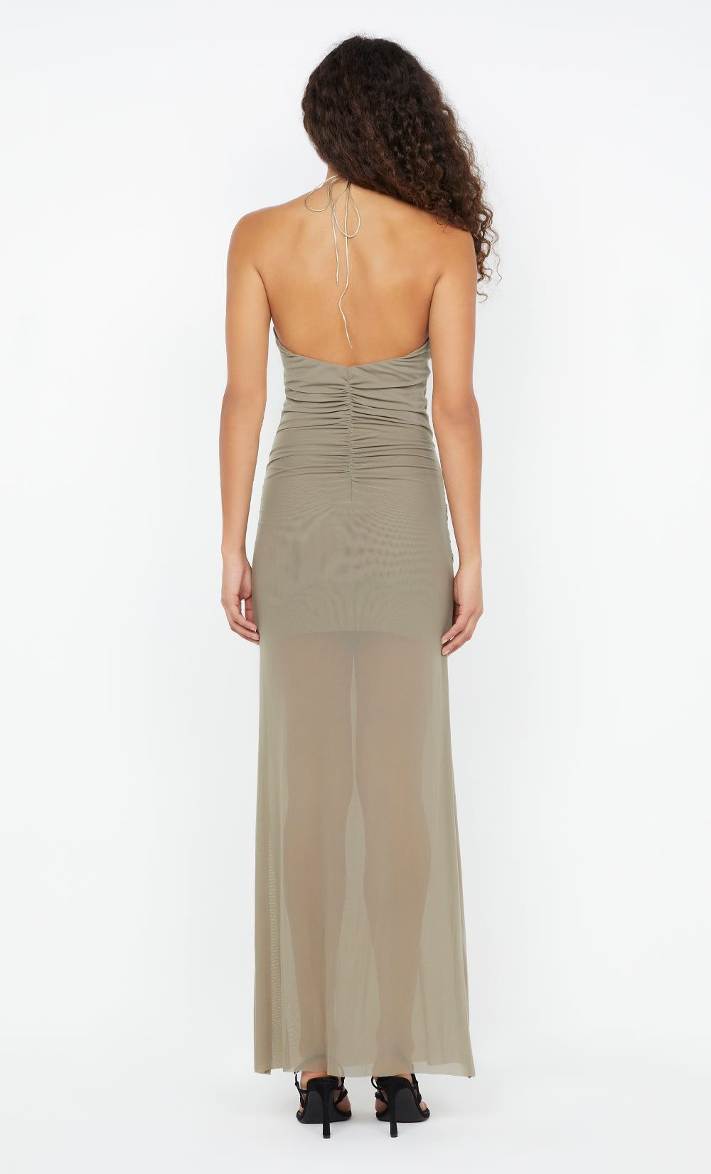 SANIA HALTER DRESS - TAUPE