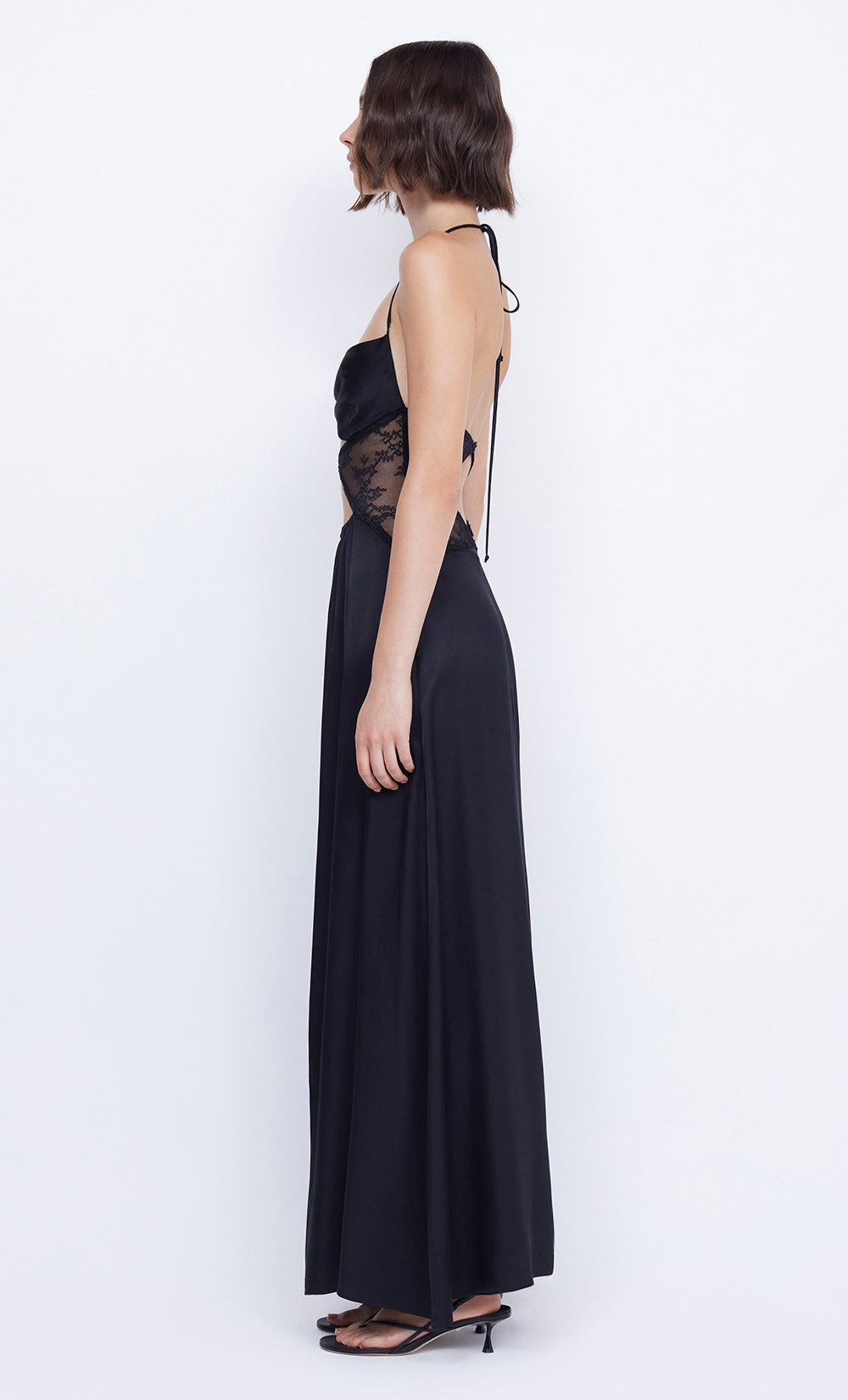 SANTAL HALTER MAXI DRESS - BLACK