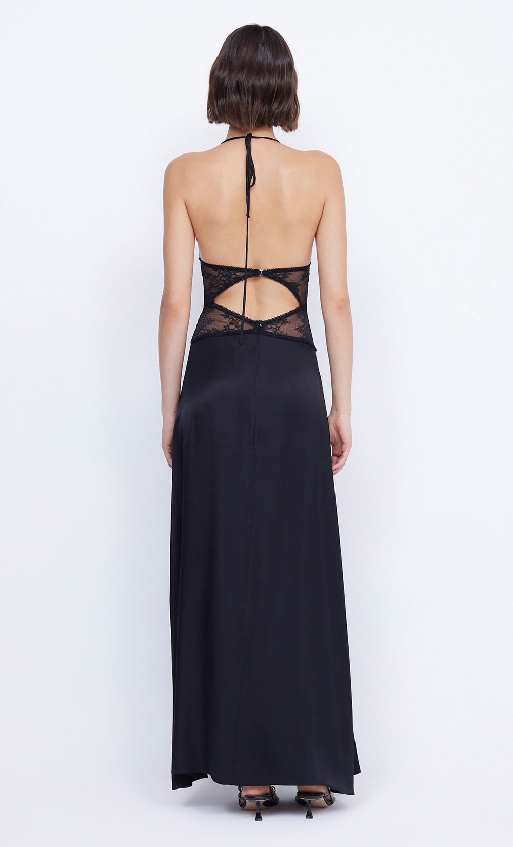 SANTAL HALTER MAXI DRESS - BLACK