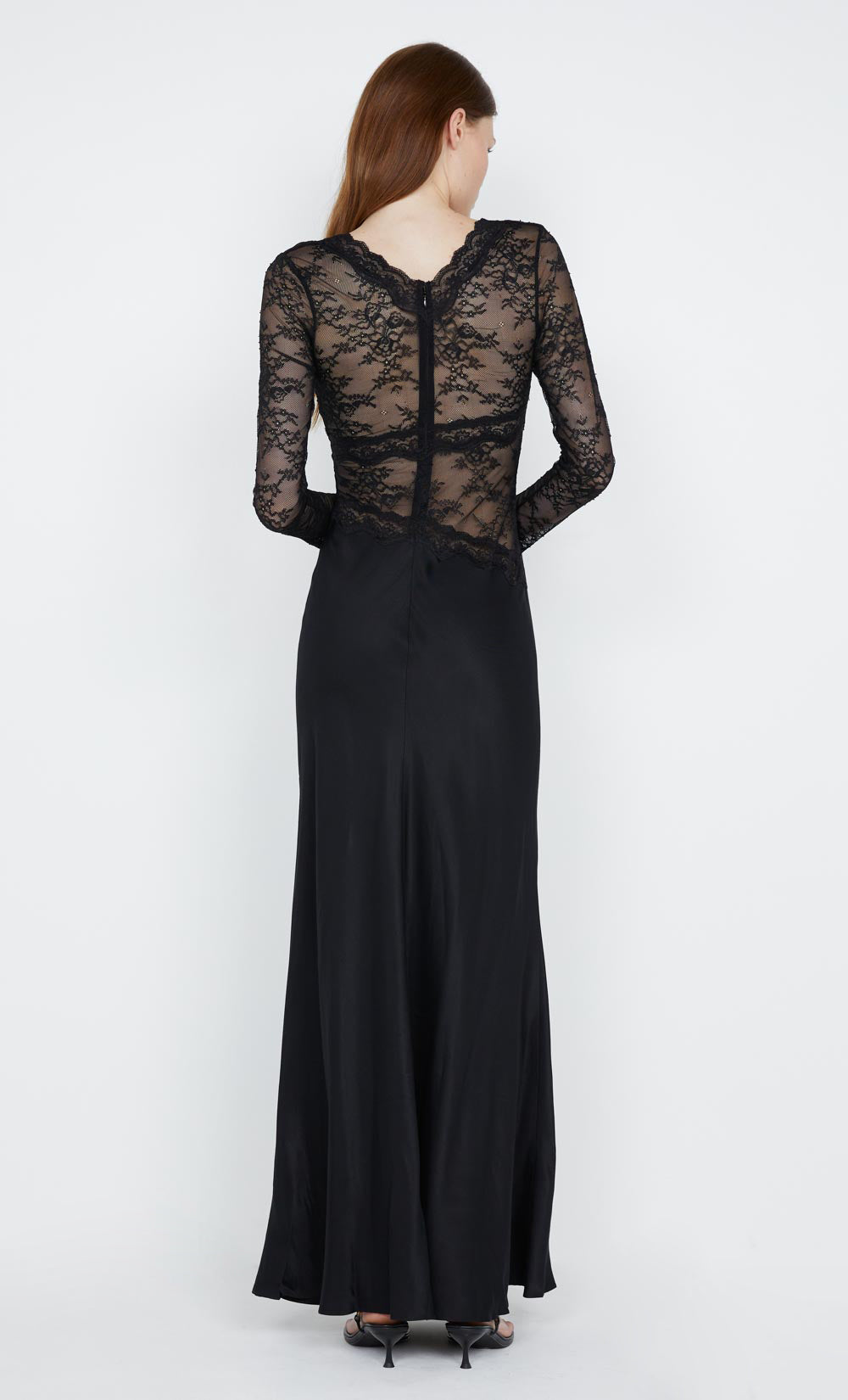 LOANI LONG SLEEVE MAXI DRESS - BLACK