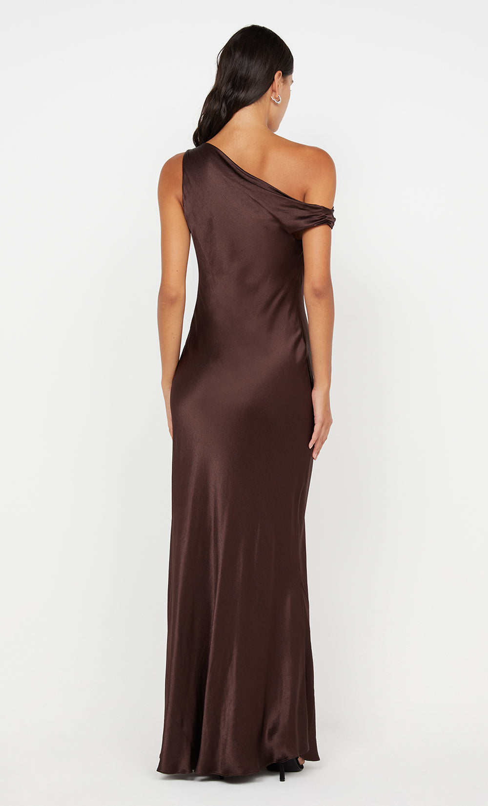 SOL ASYM DRESS - DARK CHOCOLATE