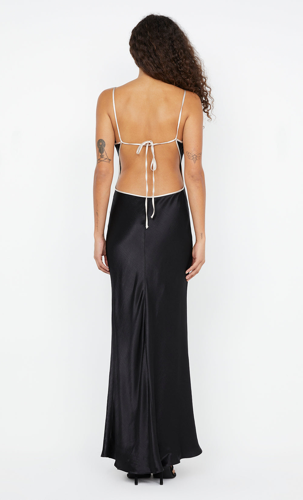 SOL TIE MAXI DRESS - BLACK/SAND