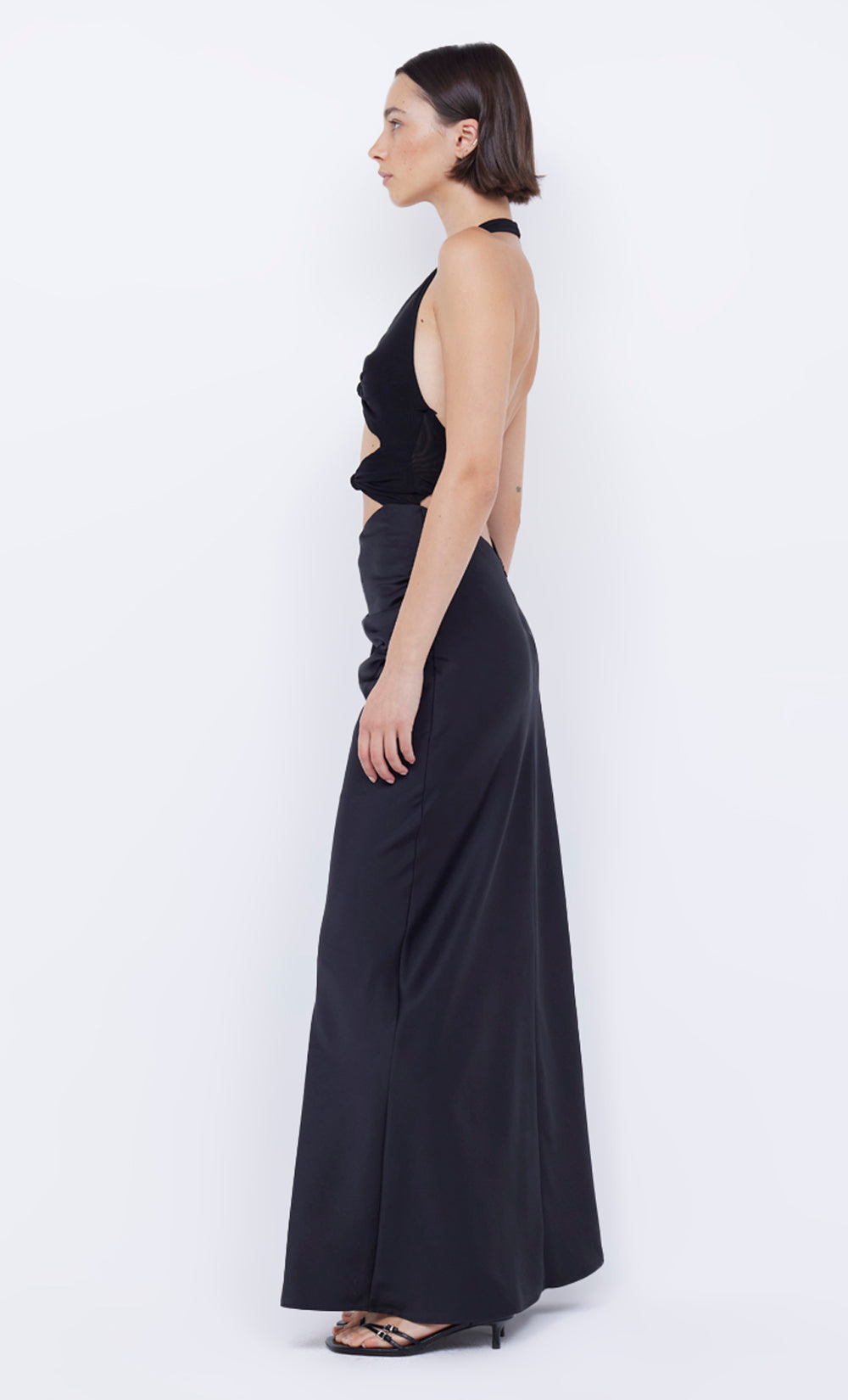 SOLARE HALTER DRESS - BLACK