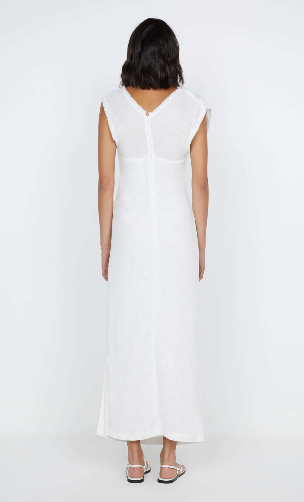 STEFFI GATHER DRESS - WHITE