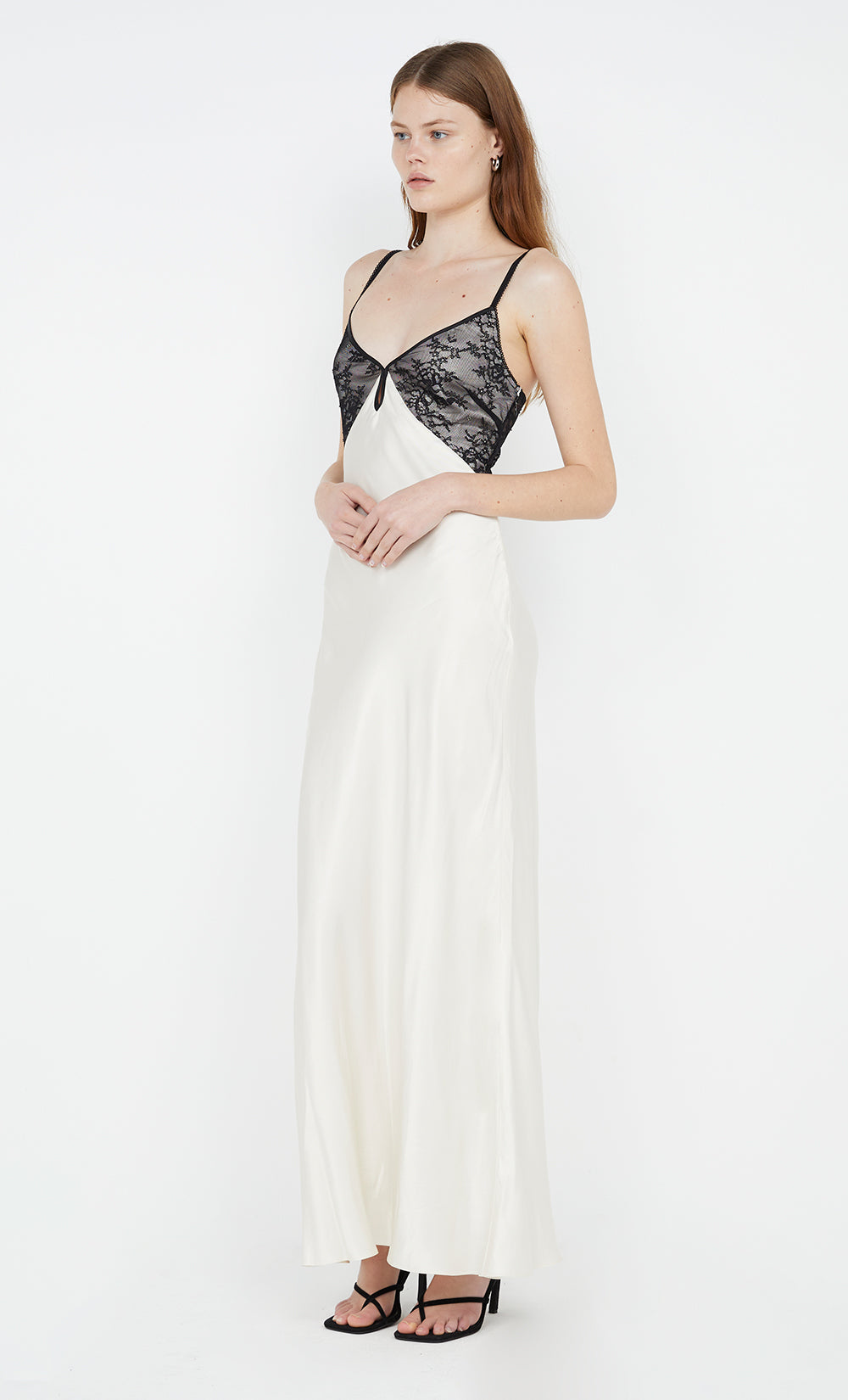 TEREZA KEYHOLE DRESS - IVORY/BLACK