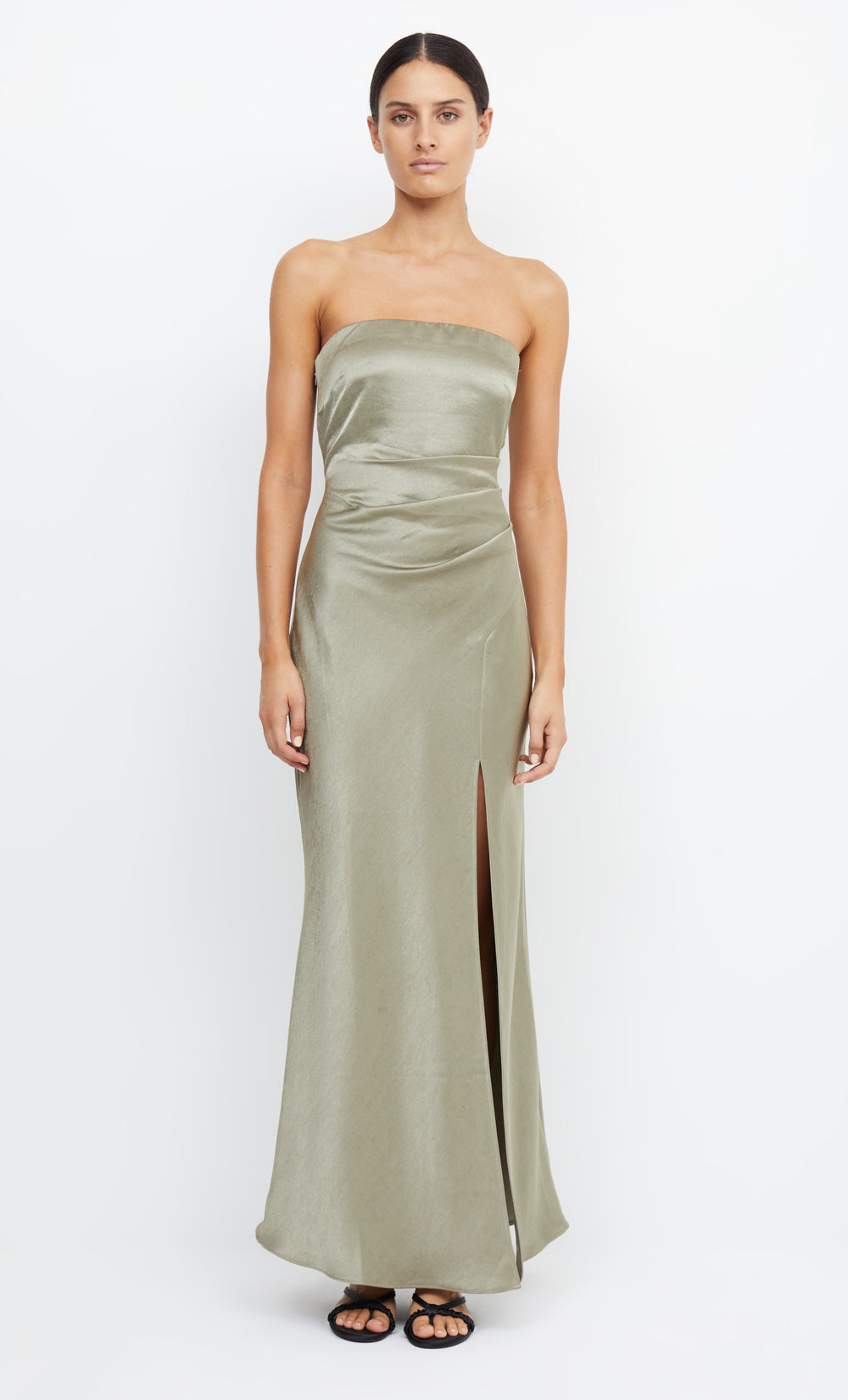 THE DREAMER STRAPLESS DRESS  - SAGE