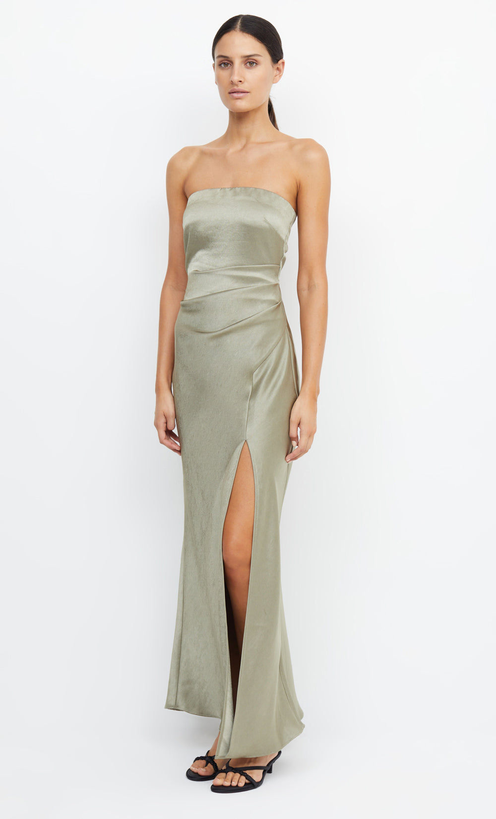 THE DREAMER STRAPLESS DRESS  - SAGE