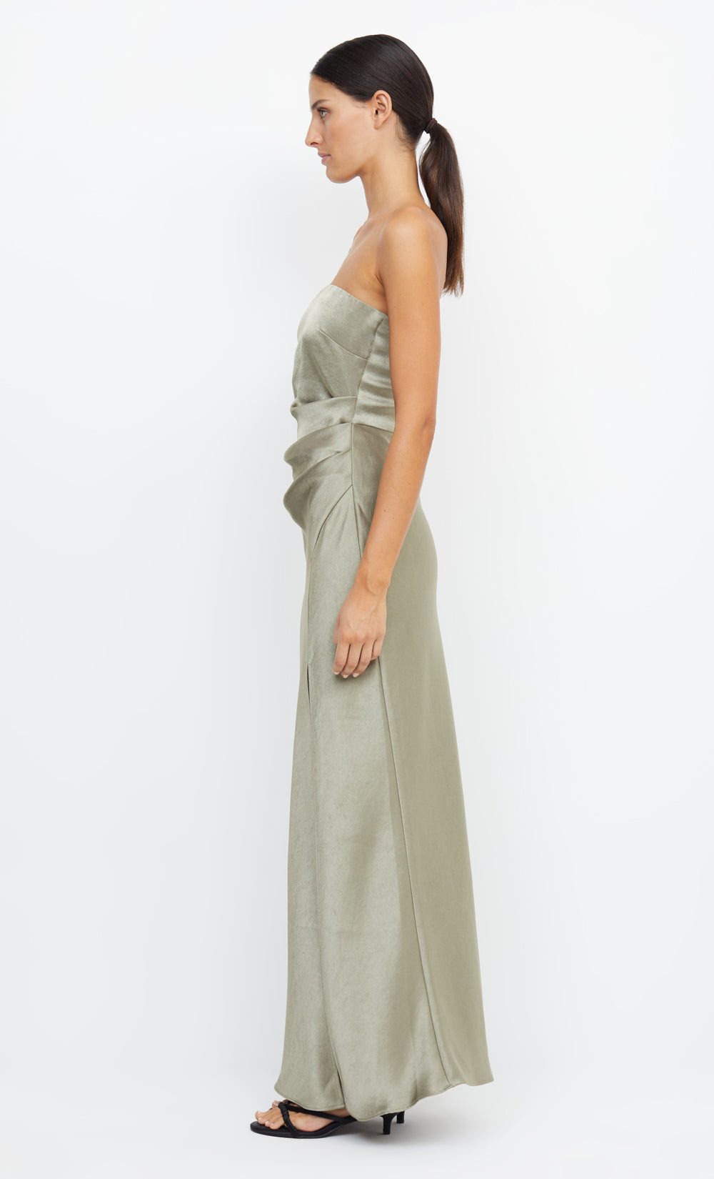 THE DREAMER STRAPLESS DRESS  - SAGE