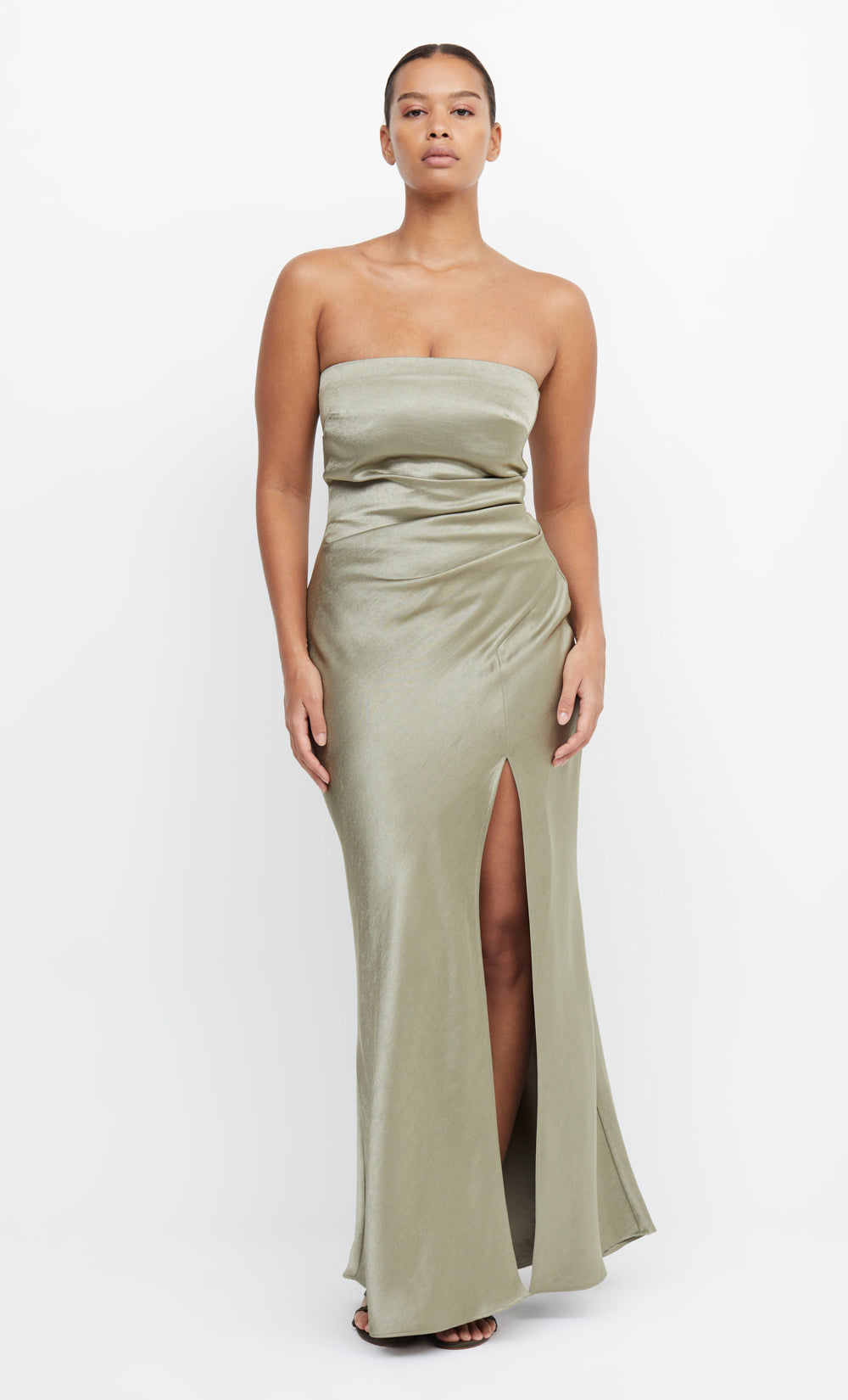 THE DREAMER STRAPLESS DRESS  - SAGE