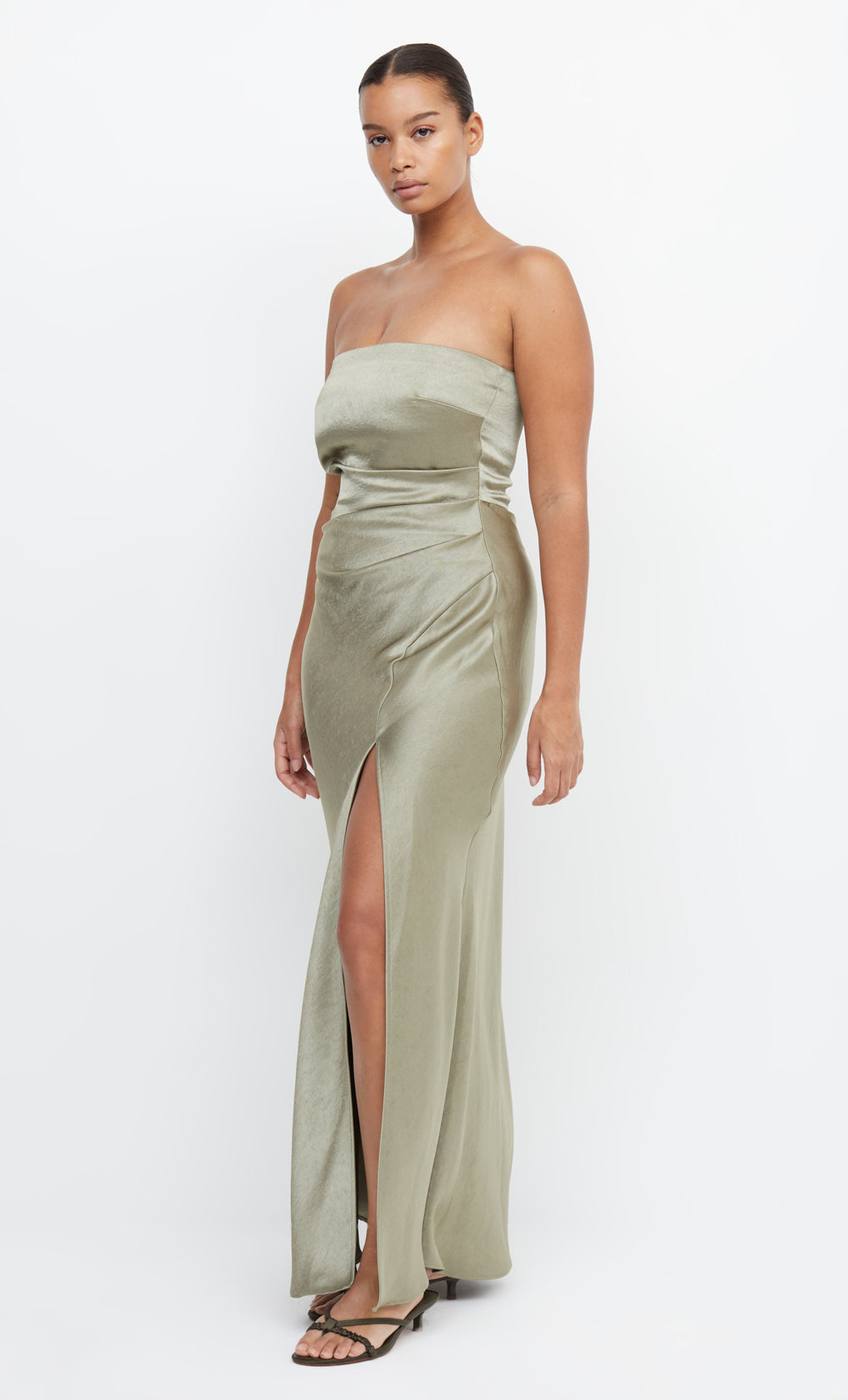 THE DREAMER STRAPLESS DRESS  - SAGE