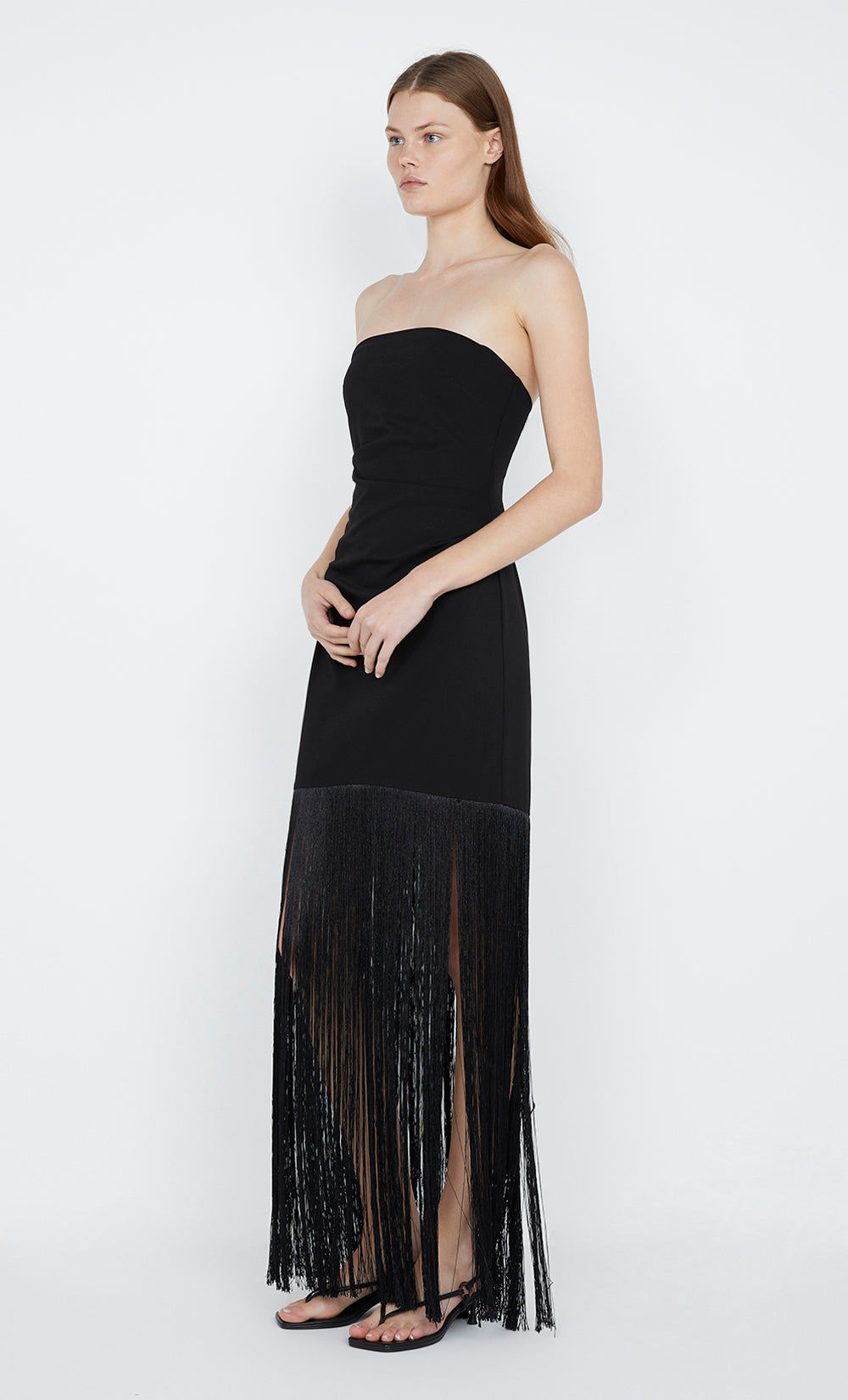 WILDER FRINGE DRESS - BLACK