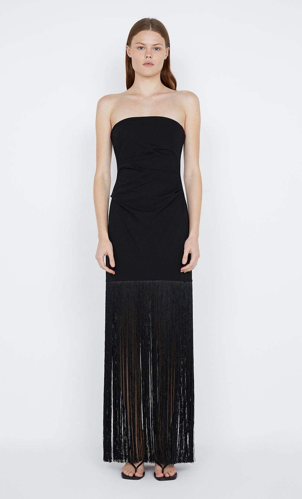 WILDER FRINGE DRESS - BLACK