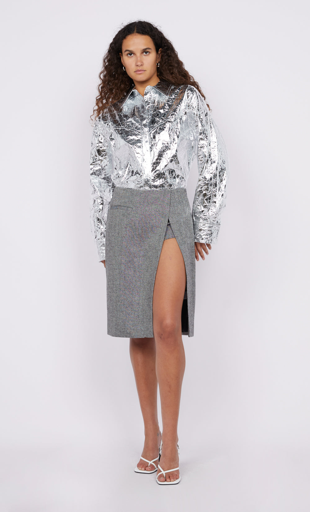 XANTHIA YOKE SHIRT - SILVER