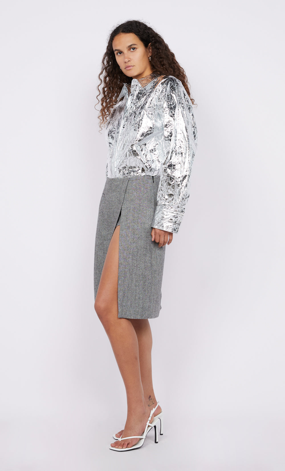 XANTHIA YOKE SHIRT - SILVER