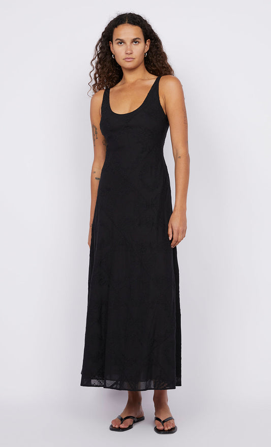 ZALEA SCOOP NECK DRESS - BLACK