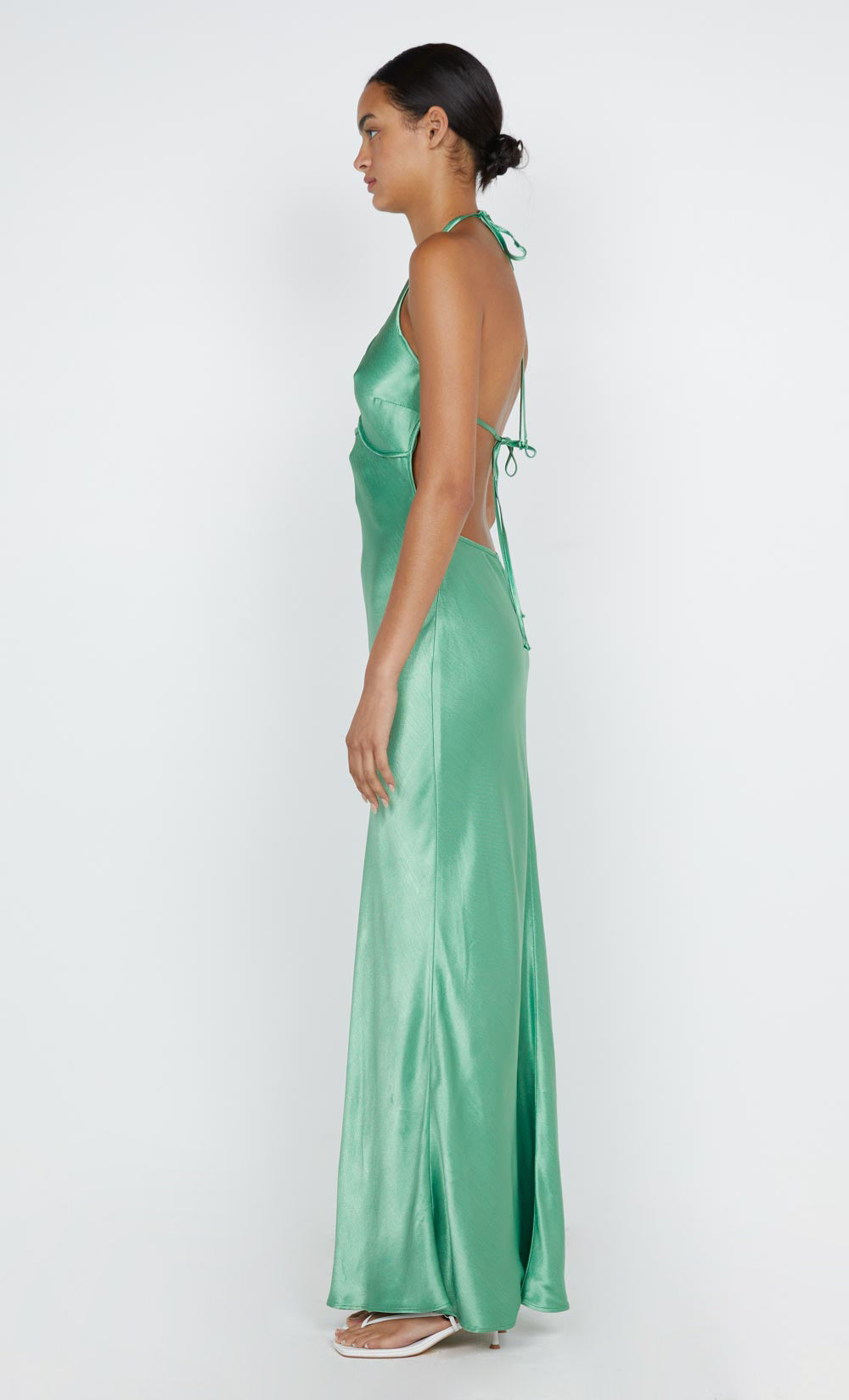 ZARIAH HALTER DRESS - GREEN APPLE