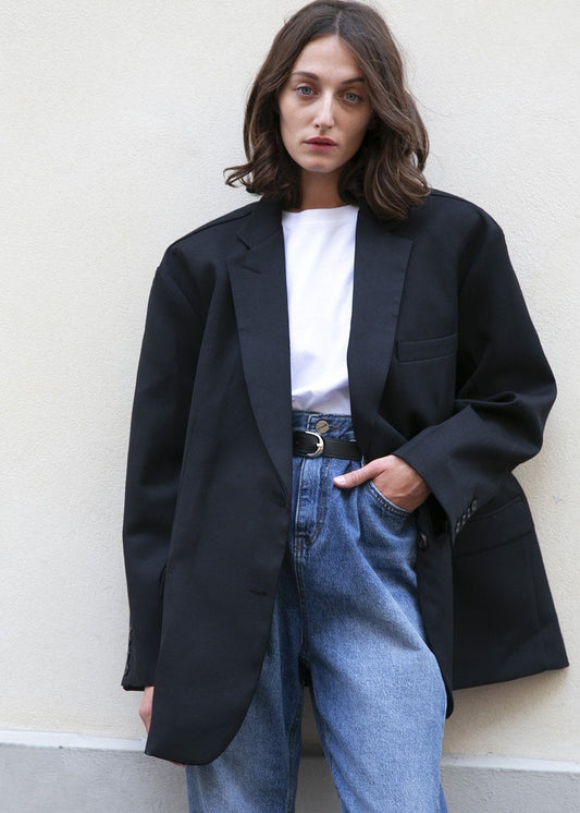 Frankie Oversized Boyfriend Blazer - Black