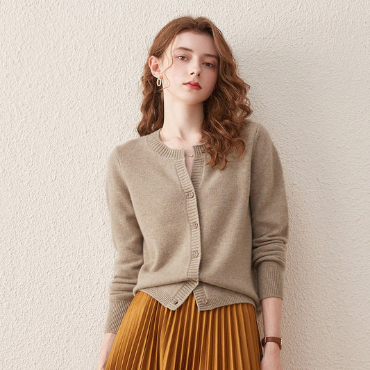 100% Wool Women's Cardigan Sweater