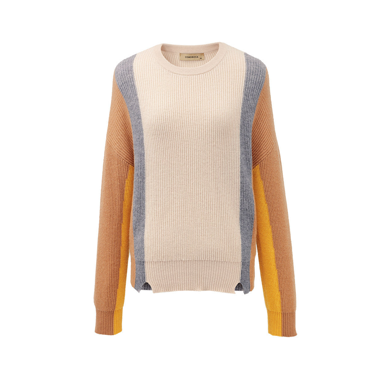 100% Cashmere Crew Neck Fish Scale Inlay Sweater