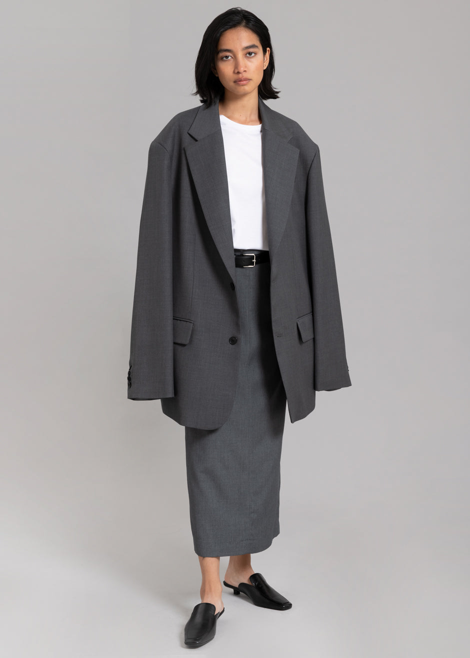 Dee Maxi Oversized Blazer - Charcoal