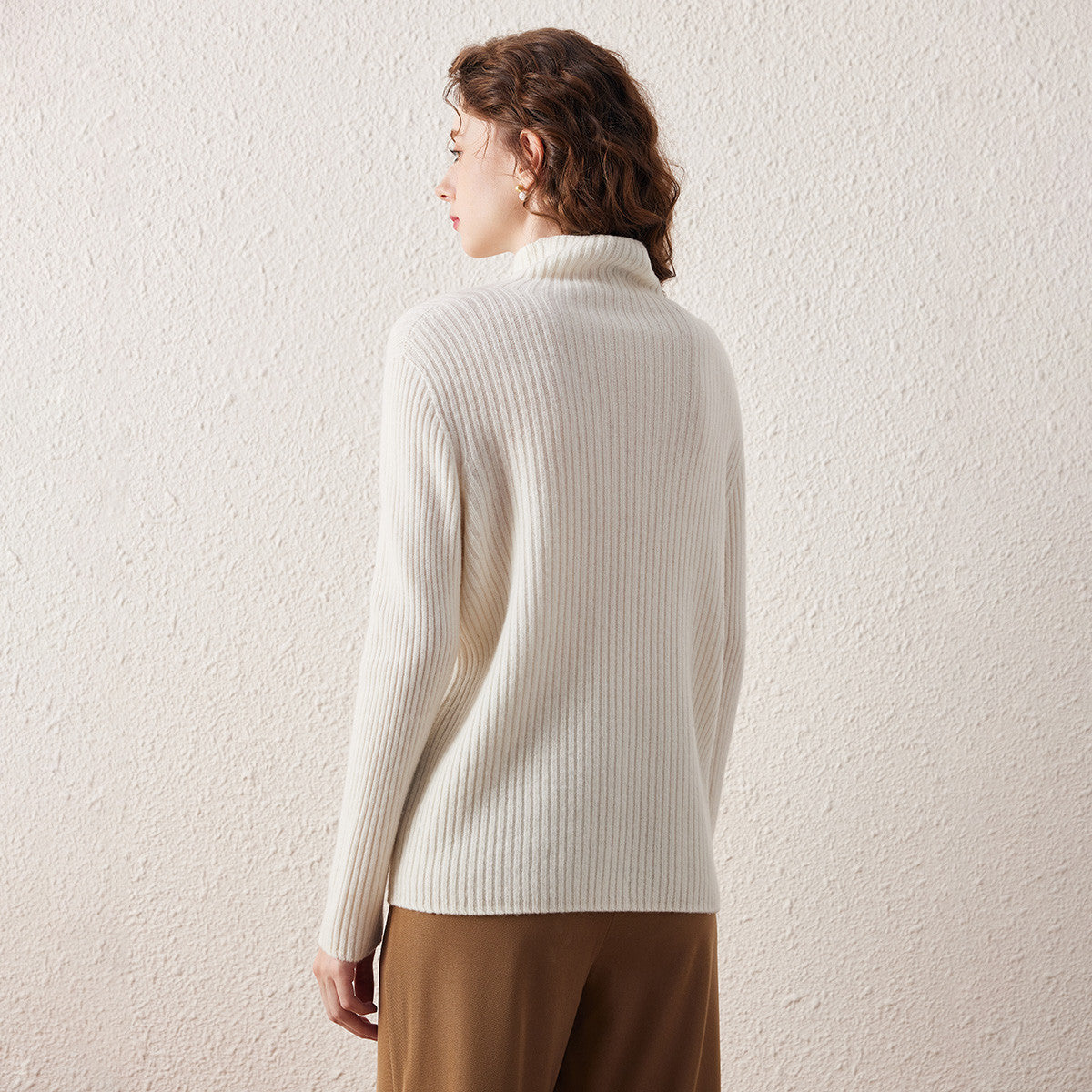 100% Wool All-in-One Knit Turtleneck Sweater