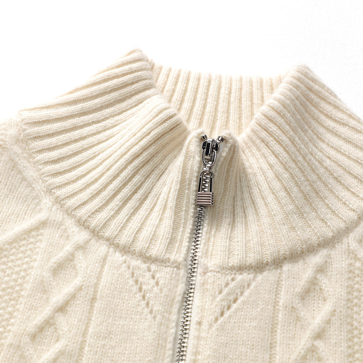 100% Cashmere Knit Zip Up Cardigan Sweater