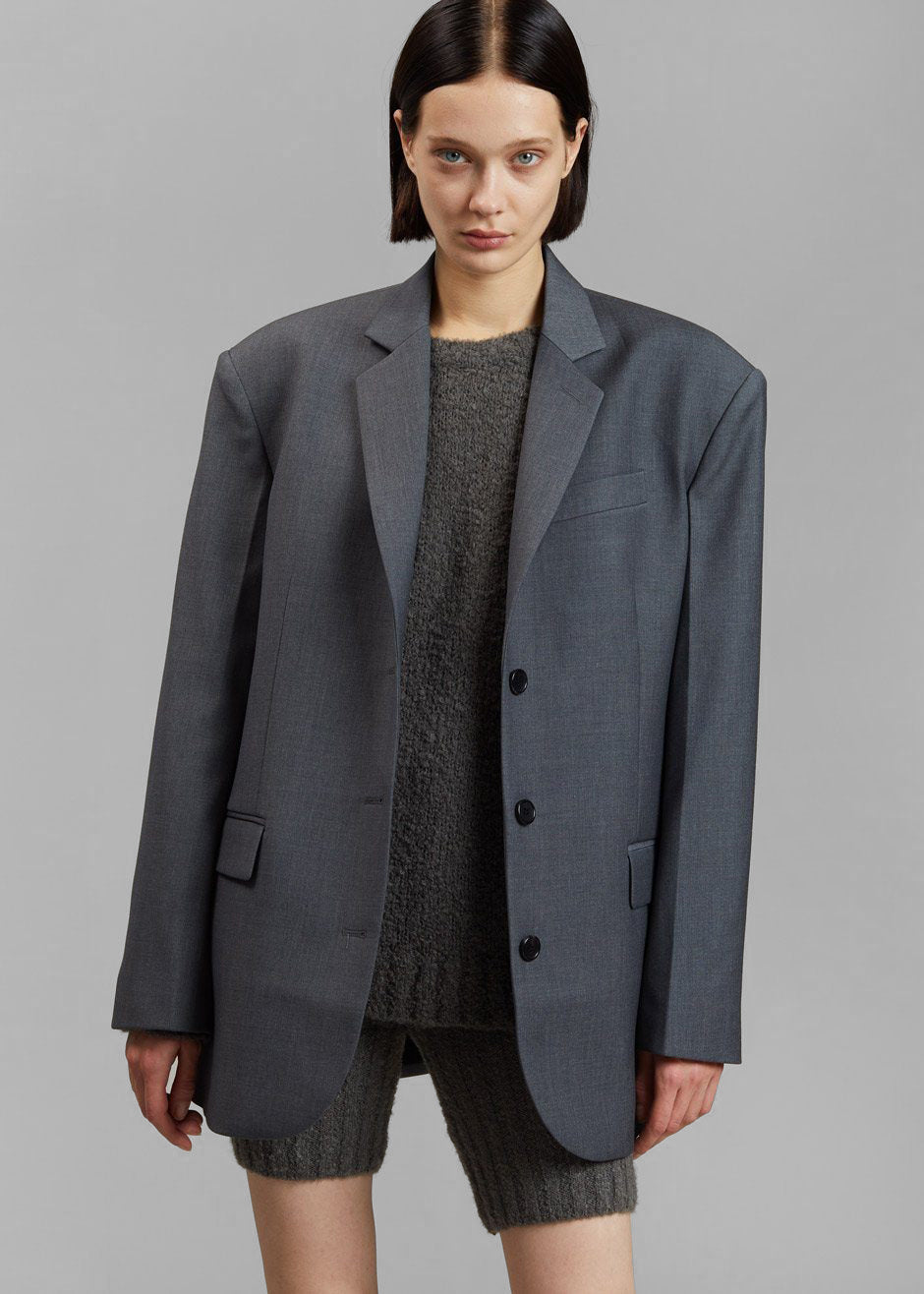 Gelso Oversized Blazer - Dark Grey Melange