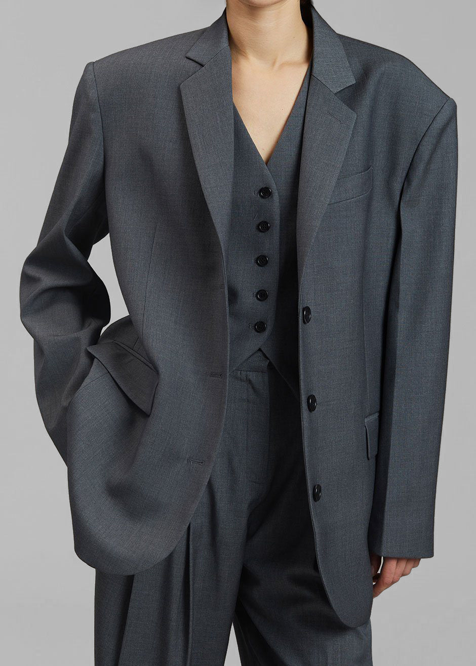 Gelso Oversized Blazer - Dark Grey Melange